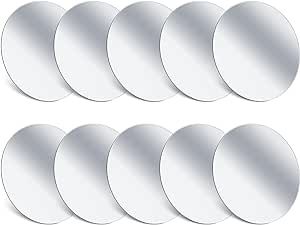 Dandat 10 Pcs Small Circle Mirror for Crafts Plastic Round Mirrors for Kids 6 x 6 Inches Safety Double Sided Acrylic Mirror for Classroom DIY Craft Home Preschool Bedroom Facial Expression Practice
