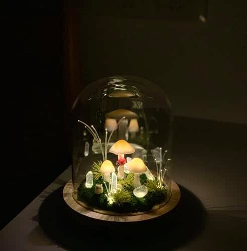 Cute Mushroom Night Light Handmade Mushroom Lamp with Natural Quartz Crystal Mushroom Lamp Home Decor Birthday Christmas Gifts