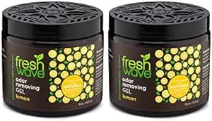 Fresh Wave Lemon Odor Removing Gel, 15 oz. | Pack of 2 | Safer Odor Absorbers for Home | Natural Plant-Based Odor Eliminator | Every 15 oz. lasts 30-60 Days | For Cooking, Trash & Pets
