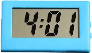 Battery Digital Clock Small, Electronic Digital Alarm Clocks, Durable Digital Clock Night Light, Battery Operated Desk Clock with Transparent LED Display, Electric Alarm Desk Clock for Kids Adults