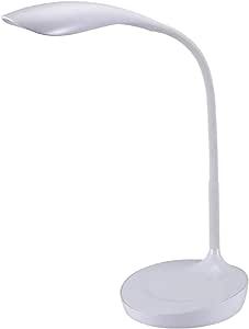 Bostitch Office LED Gooseneck Desk Lamp with USB Charging Port, 3 Dimming Levels, Touch Control, White (VLED1502-WHITE)