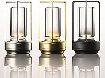 Lumisom Crystal Lamp, Lumison Crystal Lantern Table Lamp, Lumisom Crystal Lantern Lamp, Cordless Rechargeable 3 Colors Lumisom Light for Restaurant/Bedroom/Bar/Cafe/Camping (Black)