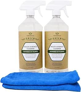 TriNova Natural All Purpose Cleaner 2 Pack 32 Oz Bottles - Safe & Effective Kitchen, Bathroom & Home Cleaner - Powered by Plants, Organic Cleaner Spray