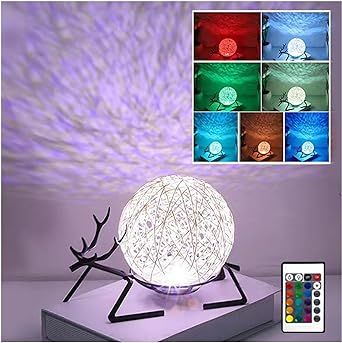 TOPUUTP LED Night Light Desk Lamp with Remote Control Exquisite Patchwork Christmas Deer Art Night Light USB Table Lamp for Holiday Gifts or Home Decorations