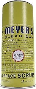 MRS. MEYER’S CLEANDAY Multi-Surface Scrub, Non-Scratch Powder Cleaner, Removes Grime on Kitchen and Bathroom Surfaces, Lemon Verbena, 11 oz