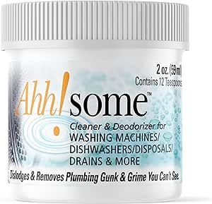 2 in 1 Washing Machine/Dishwasher Bio Cleaner & Deodorizer Gel, 24 Cleanings in a single container, Septic Safe Formula to clean inside out of Front End, Top End, HE Washing Machines and Dishwashers