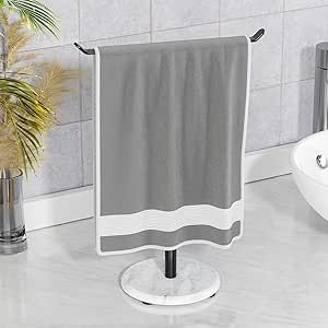 T-Shape Hand Towel Stand with Marble Base for Bathroom, Countertop Towel Racks, Kitchen Towel Rack Black, Free-Standing Towel Hanger, Home Decor