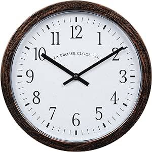 La Crosse Clock 404-3825HC 9.80-Inch Quartz Analog Wall Clock with Hidden Compartment